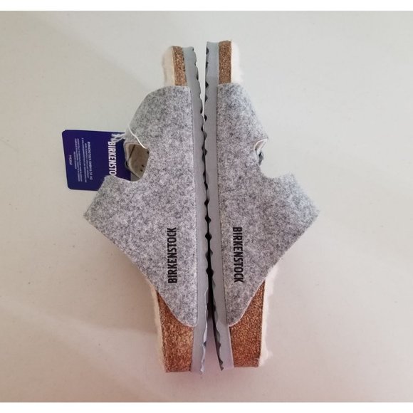Birkenstock Arizona Wool Felt Light Gray Size 38 Narrow New - Picture 4 of 5